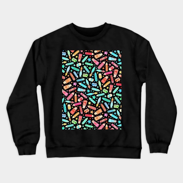 Rainbow Stationary and Art Supplies - Black Crewneck Sweatshirt by micklyn